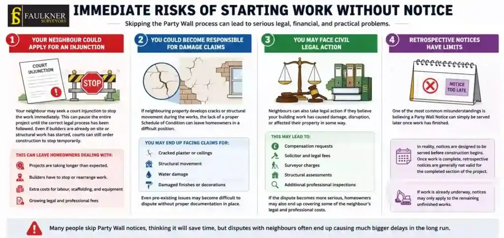What Happens If You Start Work Without a Party Wall Notice? 1 Immediate Risks of Starting Work Without Party Wall Notice Stevenage